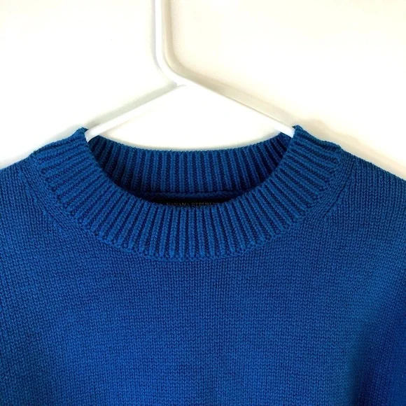 Banana Republic deep blue pullover long sleeve crew neck knit sweater XS - Picture 3 of 11